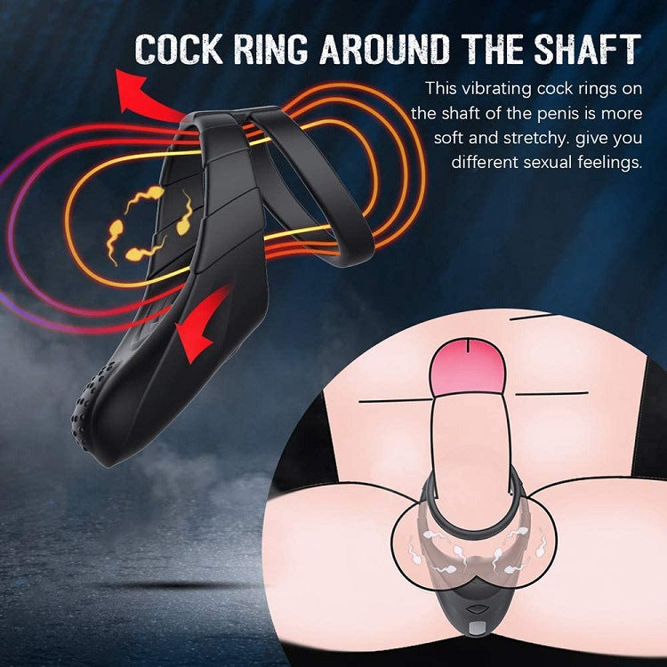 Silicone Dual Penis Ring with Taint Teaser, Premium Stretchy Cock Ring Longer Harder Stronger Erection Enhancing Sex Toys for Male and Couples Play (Taint)
