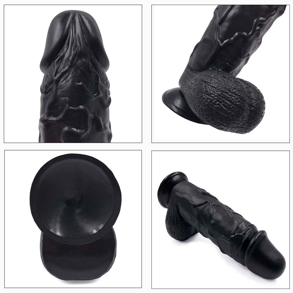 10 Inch Dildo with Suction Cup - Black