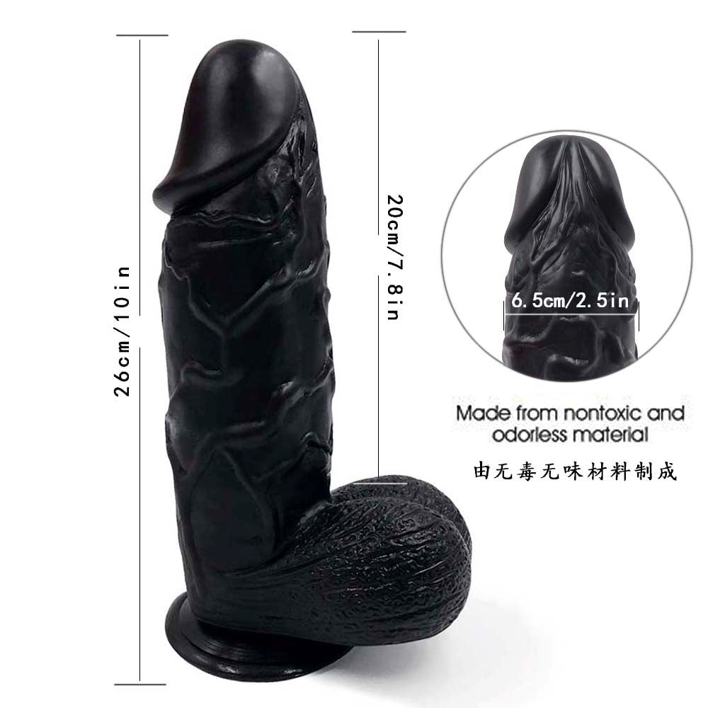 10 Inch ride Dildo with Suction Cup - Black
