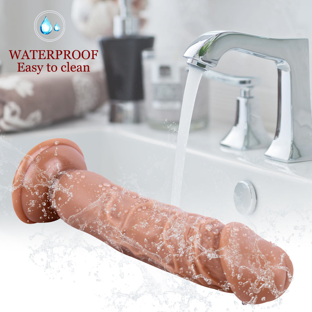 7.87 Inch Dildo with Suction Cup - Brown