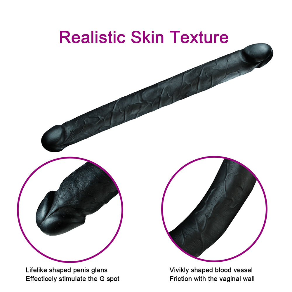 18 inch Double Ended Realistic Dildo Flexible Dildos for Double Sided Lesbian Anal Play G-spot Stimulator Sex Toys for Women Men Couple 18.15inch