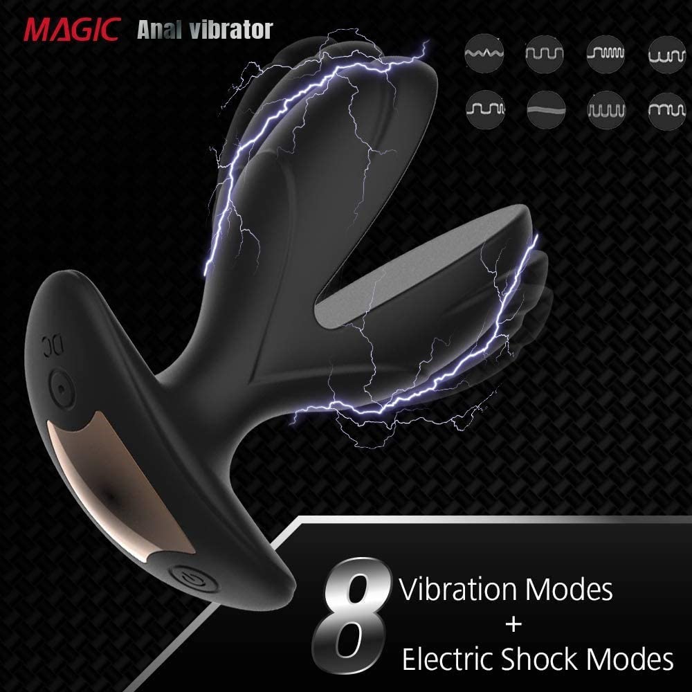 Vibrating Anal Plug with Electric Shock Pulse Vibrator, Anal Vibrator Prostate Massager for Men with Remote Control, Rechargeable Anal G Spot Vibrator Adult Sex Toys for Women and Couple Gay Sex Play