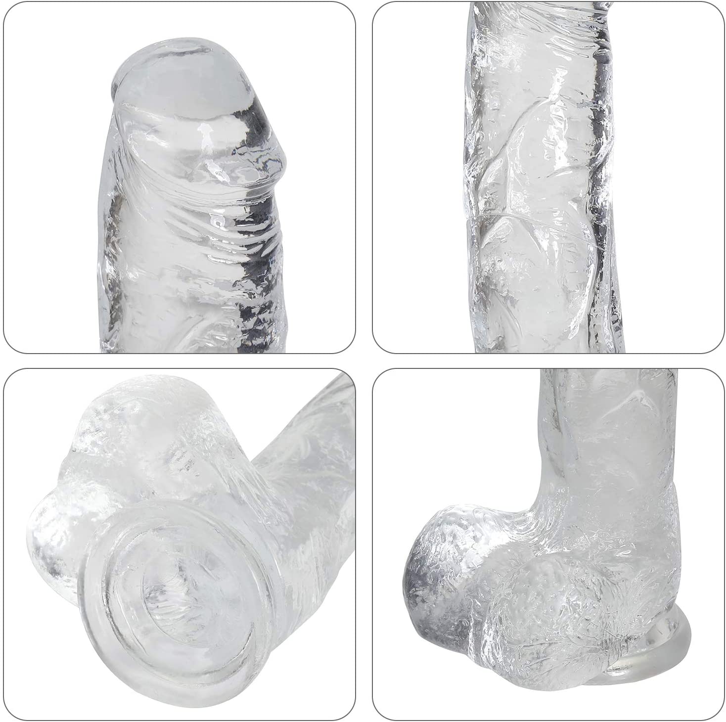 Realistic Dildos Feels Like Skin, 7.3 Inch Clear Dildo with Suction Cup for Hands-Free Play, Body-Safe Material and Adult Sex Toys for Women