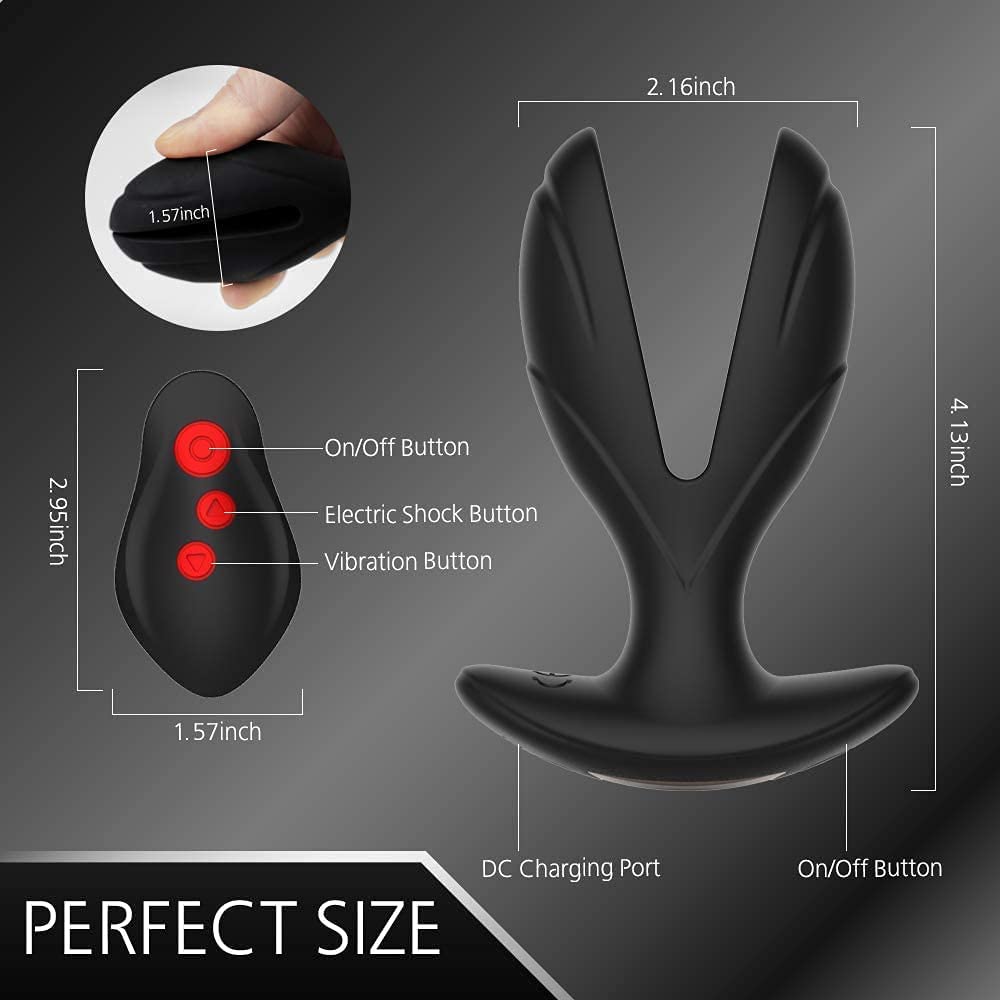 Vibrating Anal Plug with Electric Shock Pulse Vibrator, Anal Vibrator Prostate Massager for Men with Remote Control, Rechargeable Anal G Spot Vibrator Adult Sex Toys for Women and Couple Gay Sex Play - Koawas