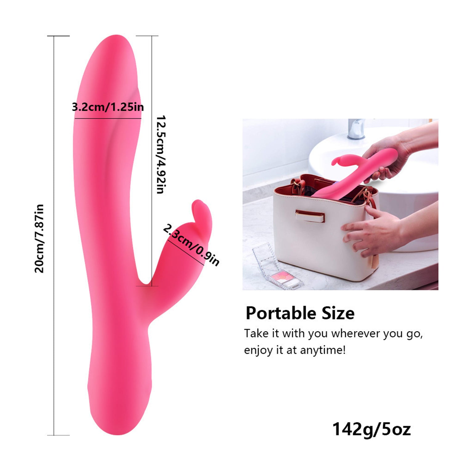 G-Spot Rabbit Vibrator Clitoris Stimulator - Silicone Vaginal Anal Dildo Massager for Women Maturbation, Powerful Waterproof Rechargeable Adult Sex Toys for Couples Sex Things