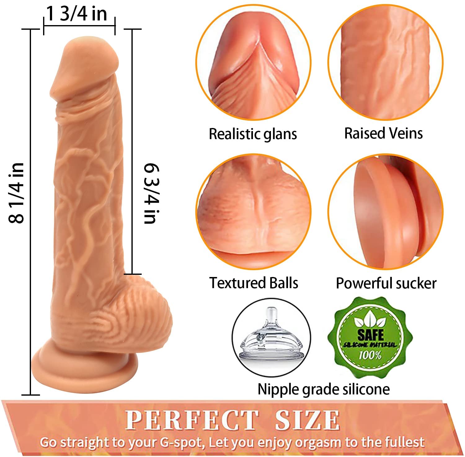 Thrusting Dildo Vibrator with 7 Vibration & Heating, Vibrating Realistic dildo G-spot Clitoral Anal Stimulation with Strong Suction Cup for Hands-Free Anal Play Silicone Penis Sex Toy for Women Couple - Koawas