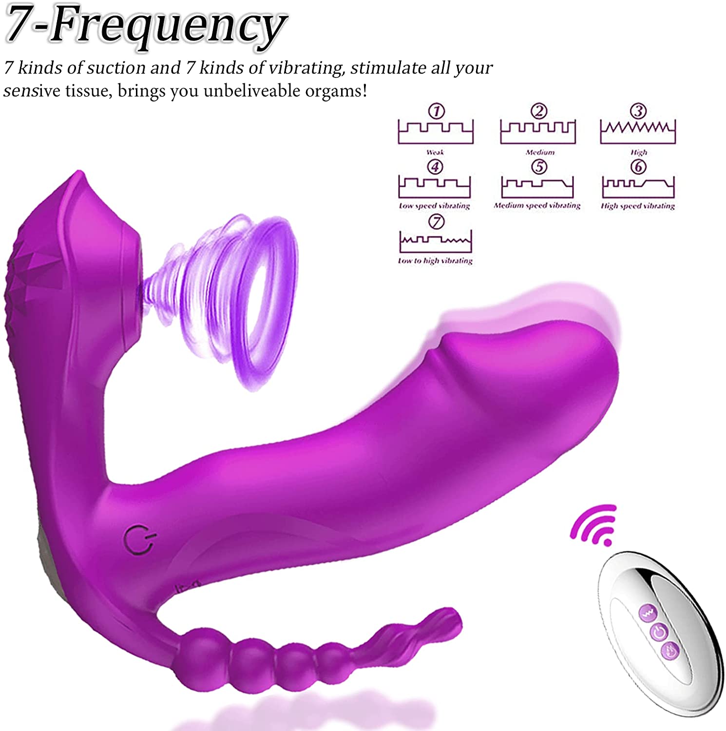 Upgraded 3-in-1 Rose Sucking Toy for Women Pleasures, 7 Playing Modes Rechargeable & Waterproof Adult Women Sucker & Licking Toy - Koawas