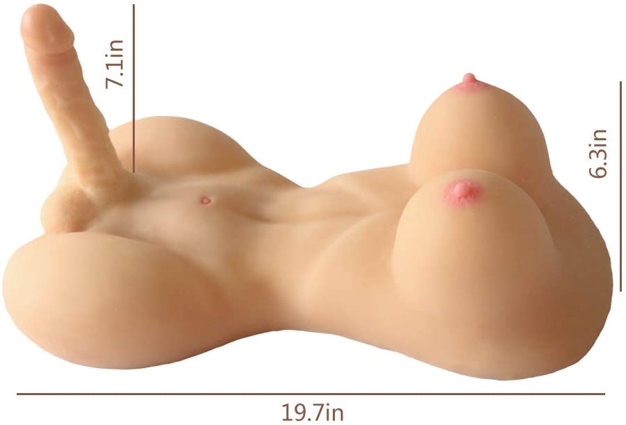 Sex Doll for Men Women, Lifelike Love Doll Transsexual Adult Toys with 7.1 inch Penis 3D Realistic Breast and Tight Anal Hole for Lesbian Gay