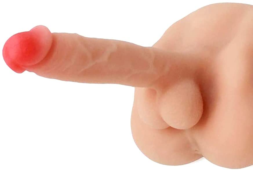 Men Penis Doll, 7 inch Realistic Dildo Flexible G-spot Cock with Flat Base and Tight Anal Hole Unisex Masturbation Toys for Women Men - Koawas