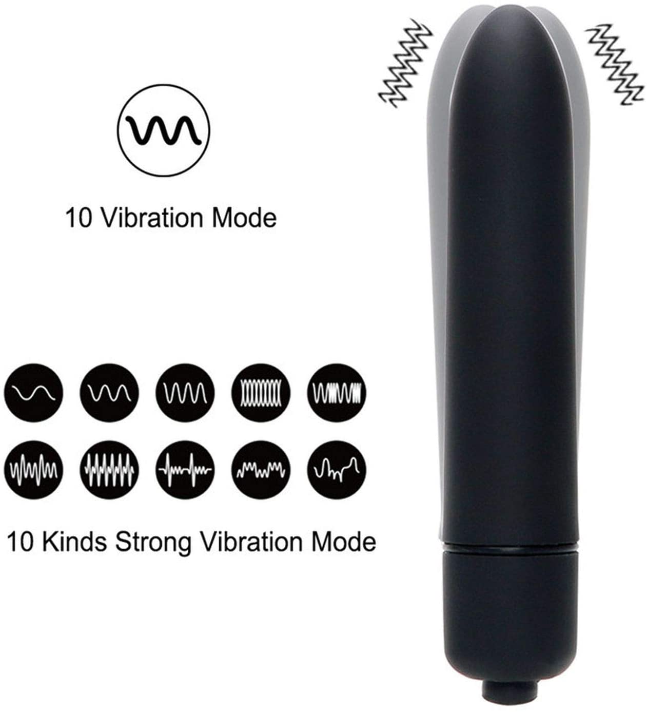 Powerful Bullet Vibrator with 10 Modes, Portable Mini Pocket Vagina Stimulator, Waterproof Super-Strong Adult Sex Toys for Women with Discreet Package