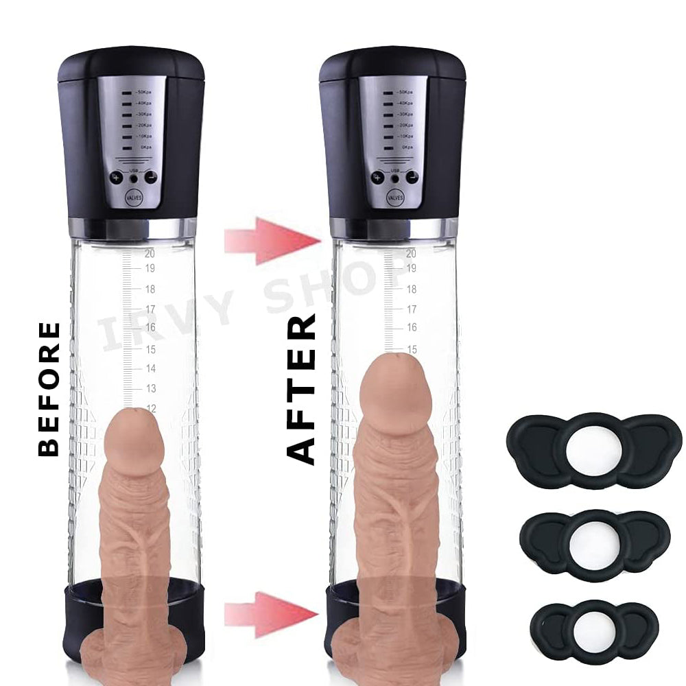 Penis Pump and Pocket Pussy – Sex Toy for Men with Cock Rings – Penispumps for Men Enlargement with Fleshlight – Multi-Use Male Sex Toys – Penis Growth (Rechargeable Pump with Butt Plug)