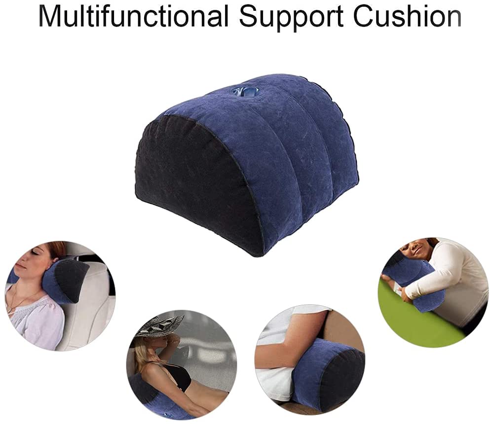 Inflatable Half Moon Pillow Lumbar Posture Support Sex Cushion for Coupe Multifunctional Portable Travel Pillow
