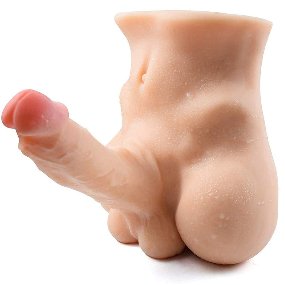 Men's Penis Doll Female Sex Love Doll with Realistic Huge Dildo and Tight Anal for Women Masturbation Couple Sex Fun (11 x 8.2 x 4.7 Inches)