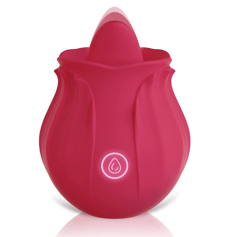 Tongue Vibrator Clitoral Stimulator, Personal Breast Licking Nipple G spot Vibrator with 10 Vibration Modes, Mini Clit Vibrator for Oral Sex, Rose Vibrator Adult Sex Toys for Women 