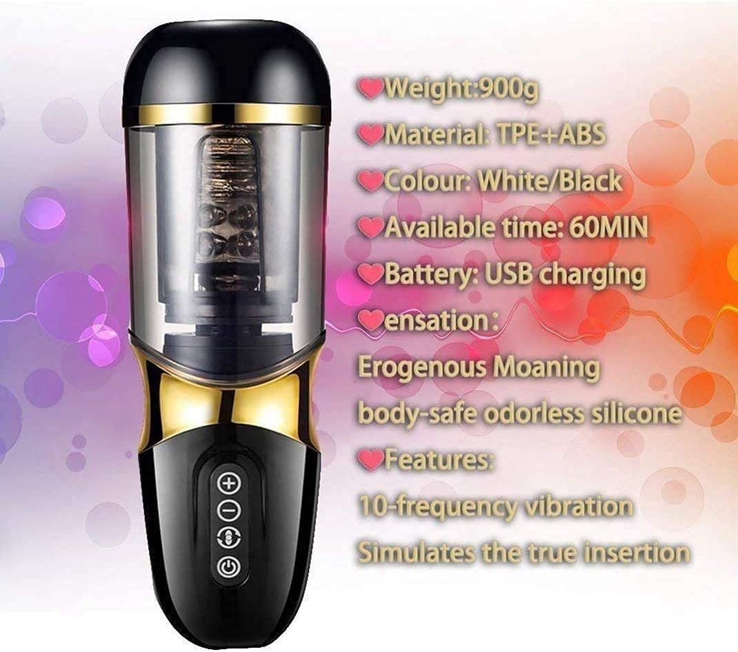 Automatic 10 Modes Blowjob Machine for Men Handsfree Sucking Electric Adulty Underwear for Men Sleeve Adult Toys Heating Hands Free Masterbrators for Men Rechargeable