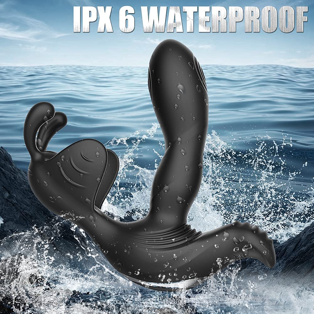 Male Prostate Massager Anal Vibrator for Men Masturbation, Vibrating Butt Plug Testicles Stimulator with 7 Flapping & 7 Vibration, Adult Sex Toy for Gay Anal Stimulation & Women G Spot Pleasure