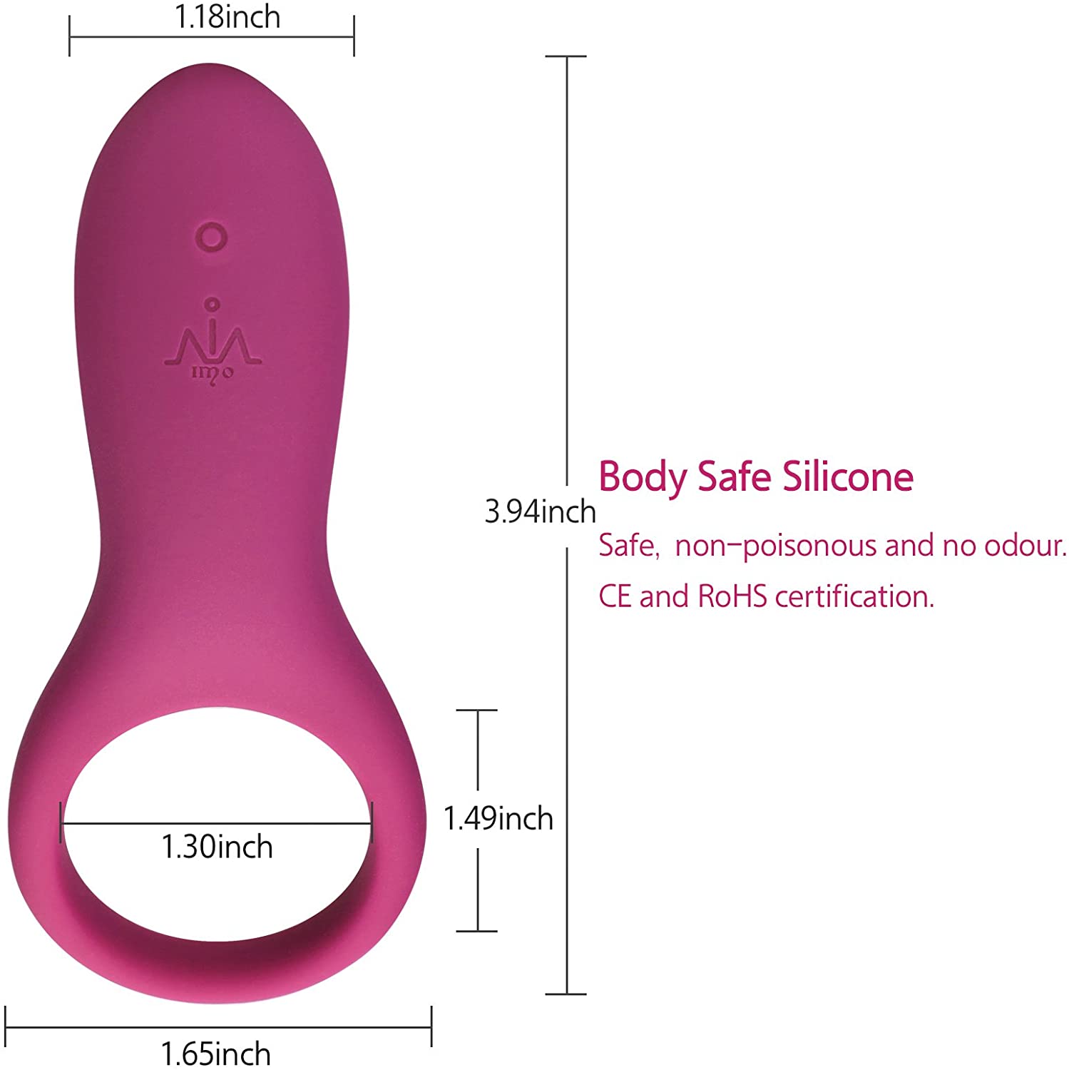 Full Silicone Vibrating Cock Ring - Waterproof Rechargeable Penis Ring Vibrator - Sex Toy for Male or Couples (Wine Red)