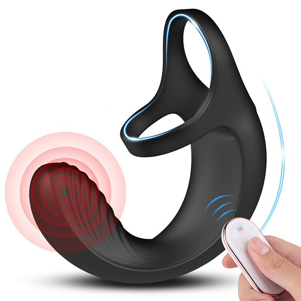 Vibrating Cock Ring with 9 Modes Penis Balls Stimulator, Prostate Massager Vibrator Longer Harder Stronger Erection Cock Ring Erection Enhancing Sex Toy for Man or Couples Play