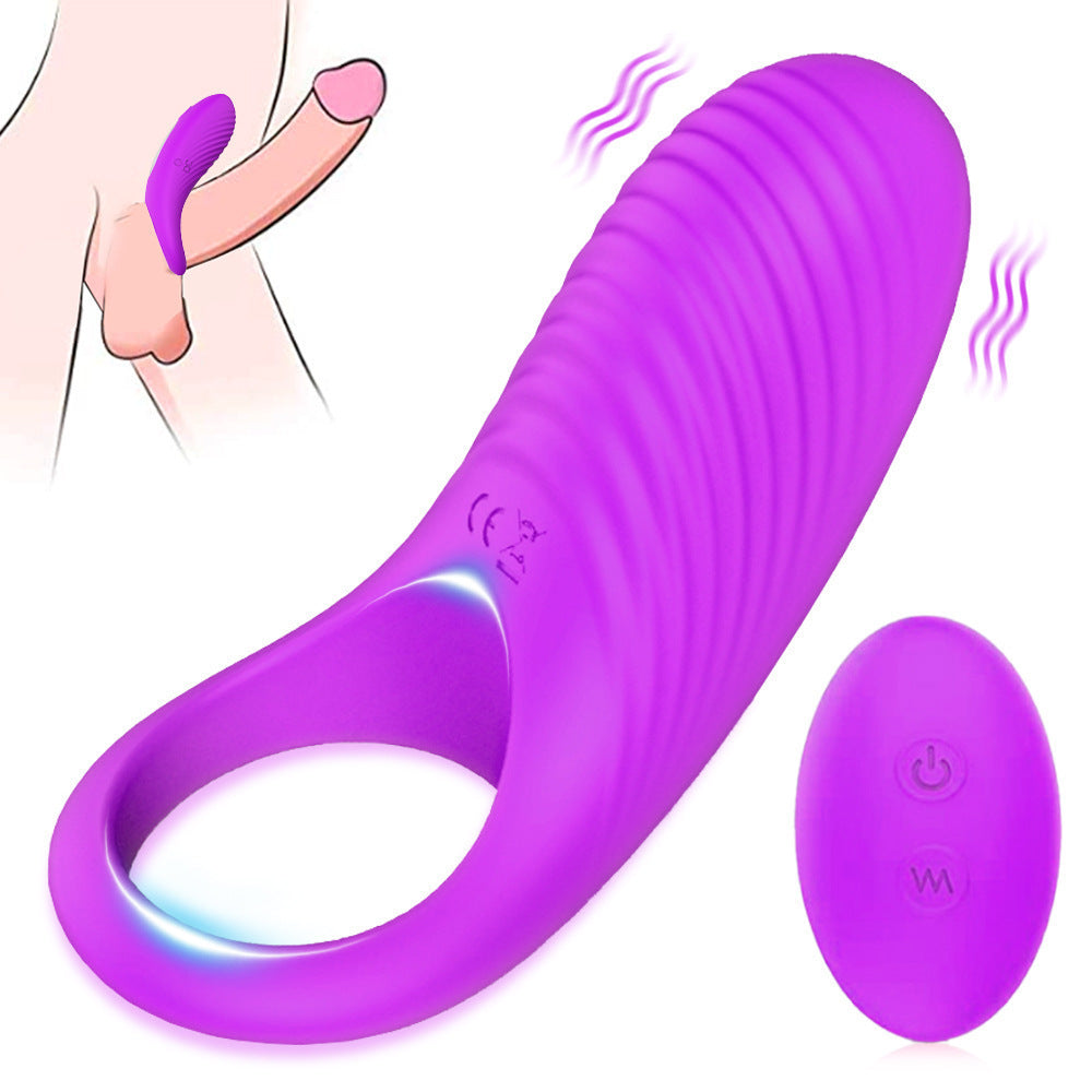 Vibrating Cock Ring, Remote Control 9-Speed Penis Ring Vibrator Medical Silicone Waterproof Rechargeable Powerful Vibration Sex Toy for Male and Couples (Purple)