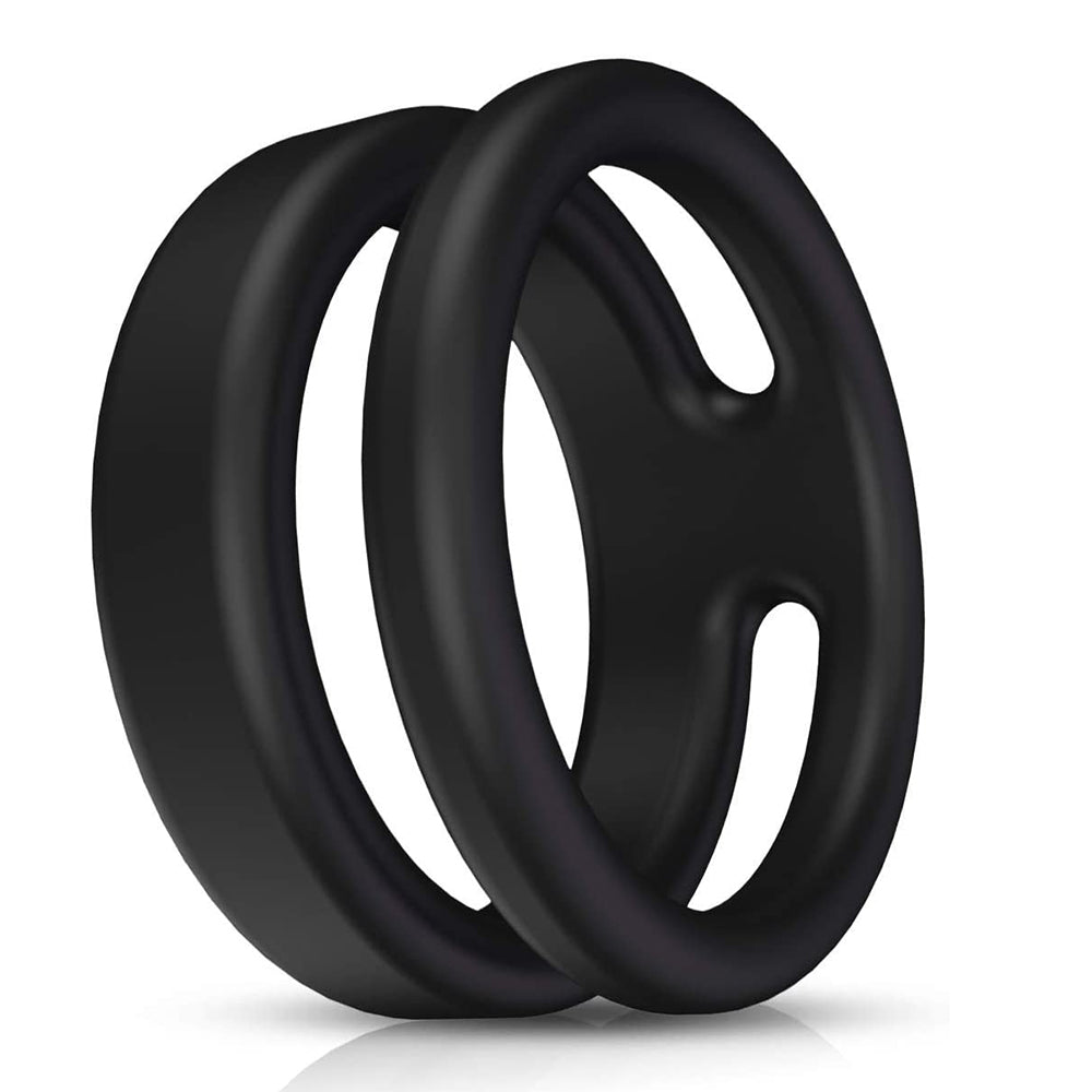 Silicone Dual Penis Ring, Premium Stretchy Longer Harder Stronger Erection Cock Ring Erection Enhancing Sex Toy for Man or Couples Play